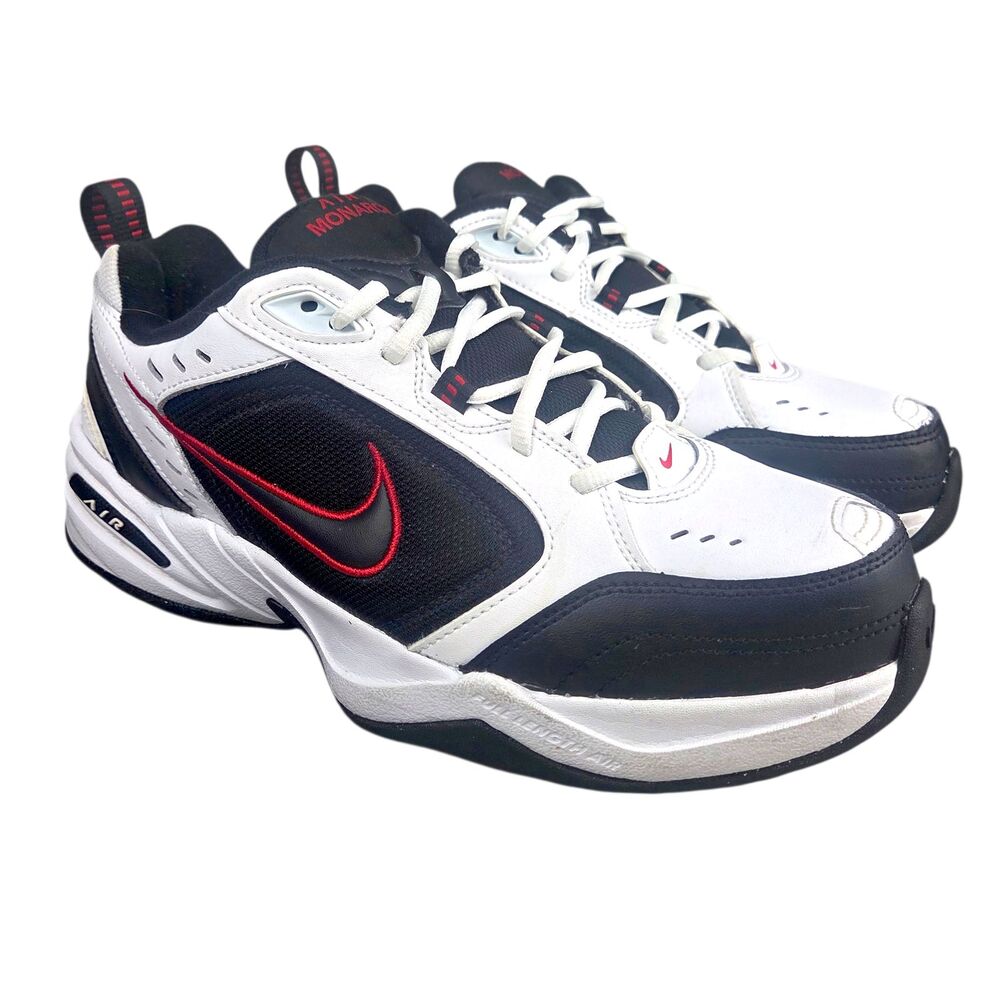 Nike Air Monarch IV Athletic Shoes Low Top White Varsity Red Black Mens Size 9.5